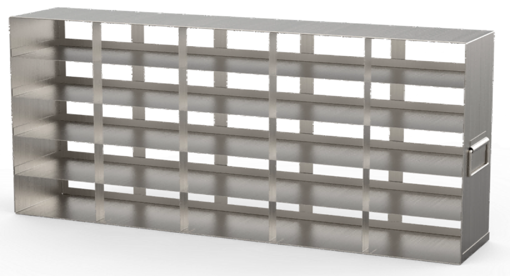 Side-access cryogenic storage rack